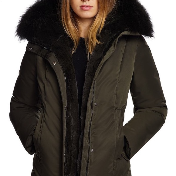 Luka Fitted Parka with Velvet and Fur Trim - Picture 4 of 8